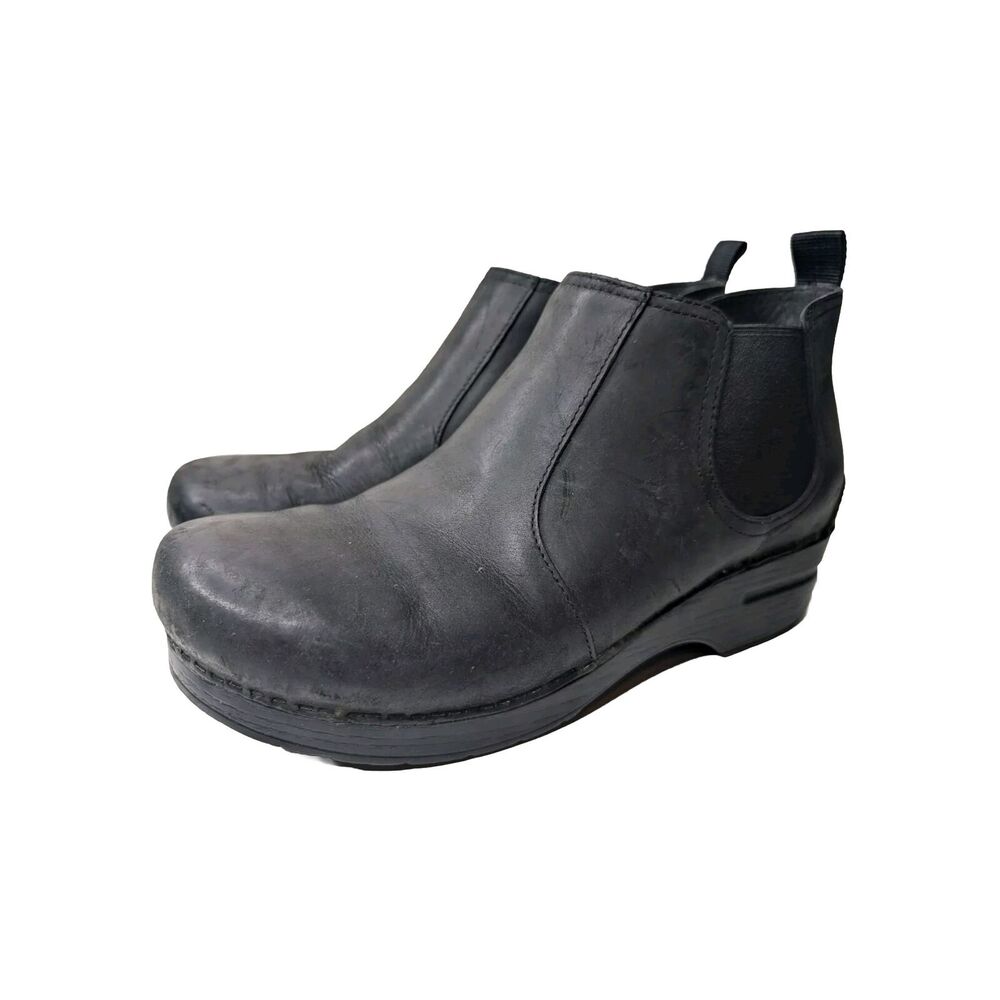 Dansko Black Leather Chelsea Ankle Boots